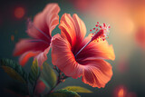Fototapeta Tulipany - Hibiscus Flowers, Illustration, Generative AI