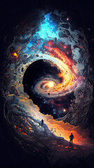 Wall Mural - background of other space sky with stars, constellations, galaxies. generative ai