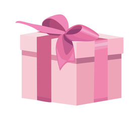 Sticker - pink gift box present