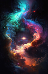 Wall Mural - background of other space sky with stars, constellations, galaxies. generative ai