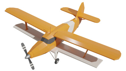 Wall Mural - Aircraft and plane 3d render illustration concept orange