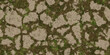 Ecology terrain stones seamless backdrop. Summer desert with mossy cracks surface. Hot grunge weather climate pattern. Cracked ground with moss texture. Dry land with grass background.