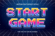 start game pixel art 3d editable text effect font retro vintage style games template background design