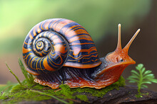 Garden Snail Closeup - Generative Ai