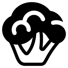 Sticker - broccoli solid icon