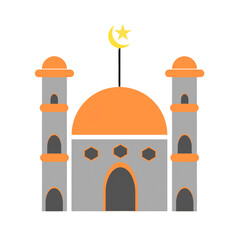 illustration of a mosque in colour