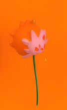 Red Poppy Flower Made Using Generative AI Technology.