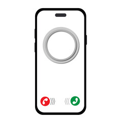 Wall Mural - smart iphone incoming calling profile mockup transparent, vector illustration stock