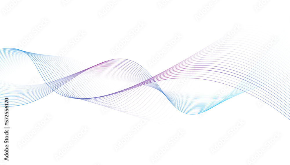 Modern abstract glowing wave. Dynamic flowing wave lines design element ...