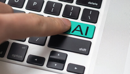 Aufkleber -  Database with intelligent system, future technology, technical progress, smart chatbox Businessman hand using smartphones to search for information and chat with AI or artificial intelligence,