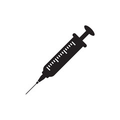 Sticker - Syringe symbol in medical simple icon illustration design template.