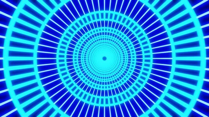 Poster - abstract light and blue shi fi ruond tunnel, looping animation, screensaver, motion grapphic 