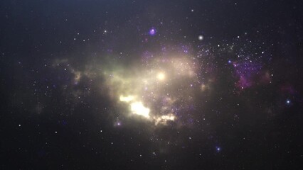 Wall Mural - 4k view of nebula in universe