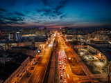 Fototapeta Miasto - Nocna Panorama Łodzi