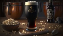 A Rich, Dark Stout Beer With A Creamy Head