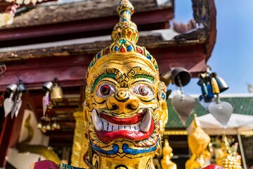 Wall Mural - Wat Phara That Doi Kham the most famous and important temple at chiang mai thailand.