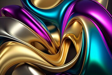 Wall Mural - colorful abstract background made with generative ai