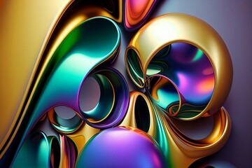 Wall Mural - colorful abstract background made with generative ai