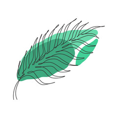 Wall Mural - single continuous line drawing palm faux areca leaf. botany style concept for posters, wall art, tot