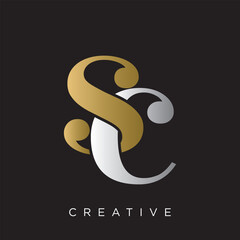 sc logo design vector icon luxury premium