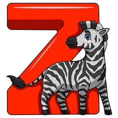 Canvas Print - Illustration of Z letter for zebra