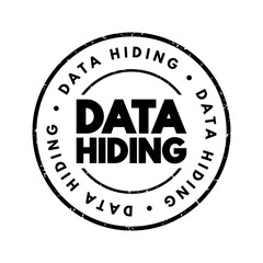 Poster - Data Hiding - technique of hiding internal object details, text concept stamp