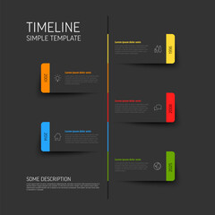 Aufkleber - simple vertical infographic timeline template made from dark gray paper stripes