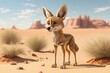 Cute Cartoon Coyote in the Desert (Created with Generative AI)