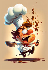 Wall Mural - chef cartoon character