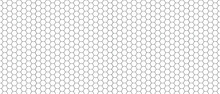 Hexagon Grid Seamless Pattern. White Geometric Structure Background. Vector Illustration