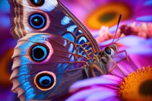 Soft Focus Scenery Of Butterflies And Flowers. Generative AI