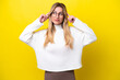 Young Uruguayan woman isolated on yellow background having doubts and thinking