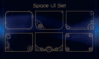 Wall Mural - set of tribal user interface elements. space ethnic hud. good for game ui. vector illustration eps10