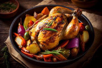 roasted chicken with vegetables