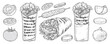 © DGIM studio - Donner kebab set monochrome emblems