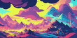 © DigiDazzle - Dreamy Colorful Cloud Swirls Over Landscapes (Created using Generative AI)