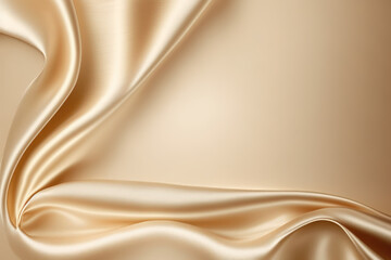 Rose Gold silk wavy fabric background with copy space . Generative AI