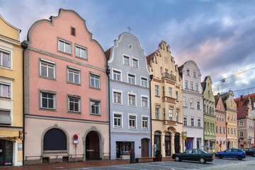 Fototapete - Neustadt street in Landshut, Germany