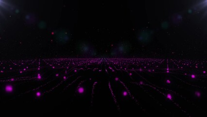 Wall Mural - Dark pink glow dust particles, light effect. pink purple particles abstract background
