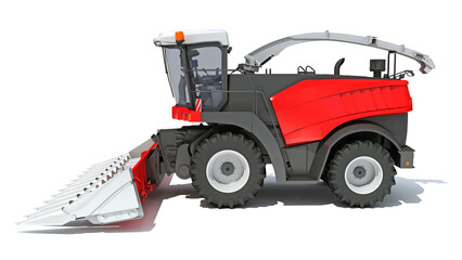 Wall Mural - Combine Harvester 3D rendering on white background