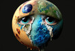 abstract symbolic crying planet earth, Generative AI