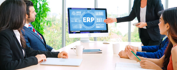 Poster - erp enterprise resource planning software for modish business to plan the marketing strategy