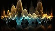 Radio Waves, Abstract Art. Post-produced generative AI digital illustration.