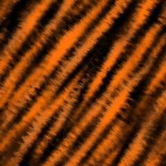 Wall Mural - Tie dye animal skin seamless pattern with waves in orange and dark brown colors. Watercolor blurred abstract pattern. Diagonal defocused tiger stripes