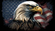 USA flag with Eagle, Patriotic background, Generative ai