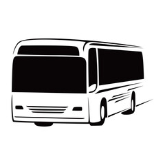 Wall Mural - bus silhouette design. travel transportation sign and symbol.