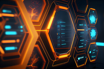 Fototapete - Abstract technology digital data and big data background created with Generative Ai