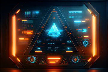 Fototapete - Abstract technology digital data and big data background created with Generative Ai