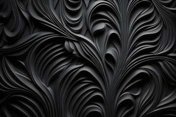 An Elegant Etching: A Beautiful Abstract Black Wall Texture Background - Generative AI