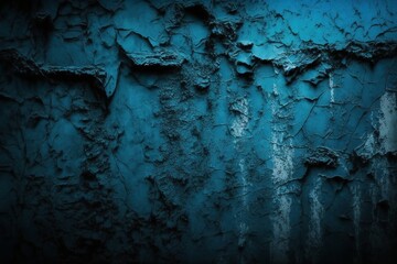 Canvas Print - A Moody Masterpiece: A Beautiful Abstract Grunge Decorative Wall with Dark Blue Hues - Generative AI